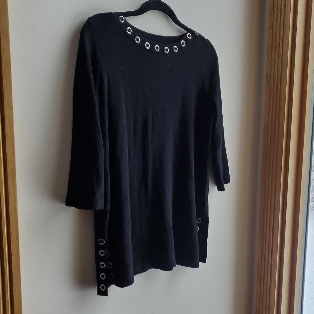 Cable & Gauge Black Boat Neck Sweater Size Medium - Picture 2 of 16